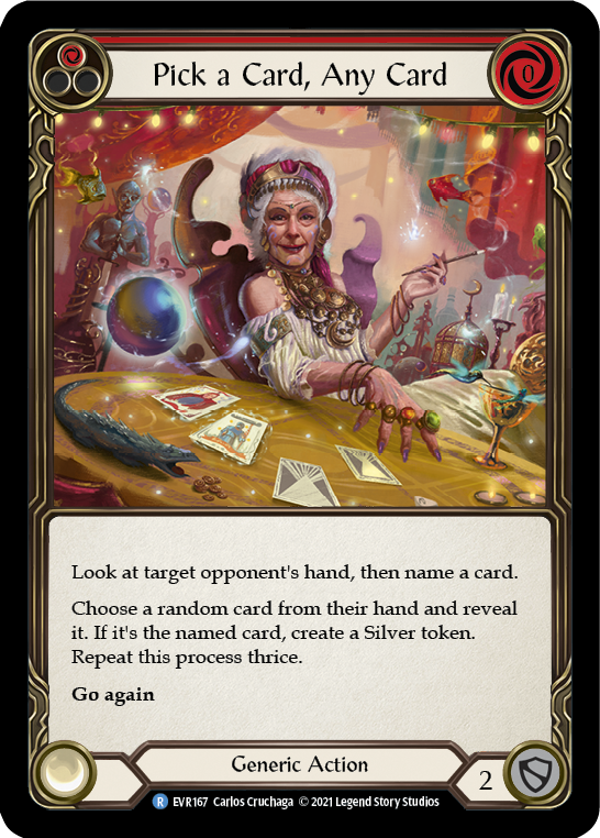 Pick a Card, Any Card (Red) [EVR167] (Everfest) 1st Edition Rainbow Foil