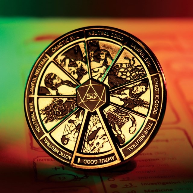 Dungeons & Dragons - 50th Anniversary Antique Gold Spinner Enamel Pin Badge