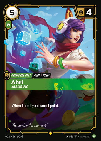front of card Ahri, Alluring (Showcase) [Origins] #066a