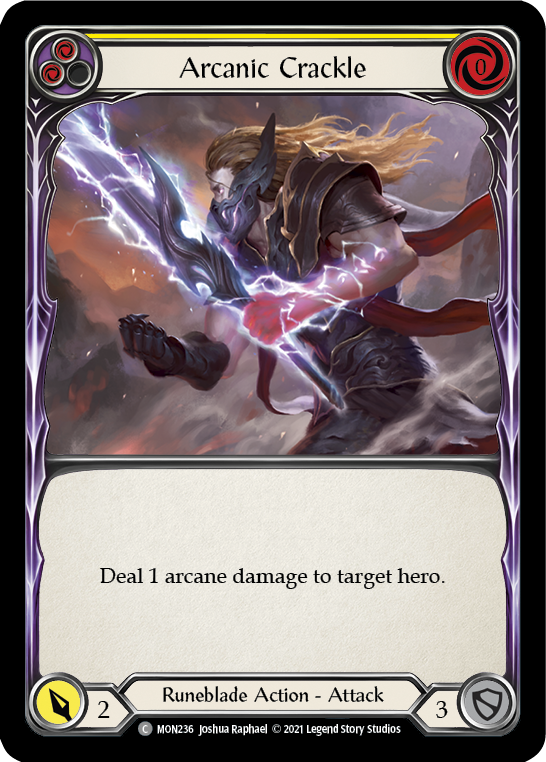 Arcanic Crackle (Yellow) [MON236-RF] (Monarch) 1st Edition Rainbow Foil