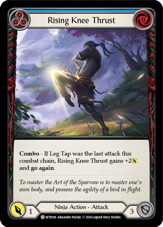Rising Knee Thrust (Blue) [U-WTR106] (Welcome to Rathe Unlimited) Unlimited Rainbow Foil
