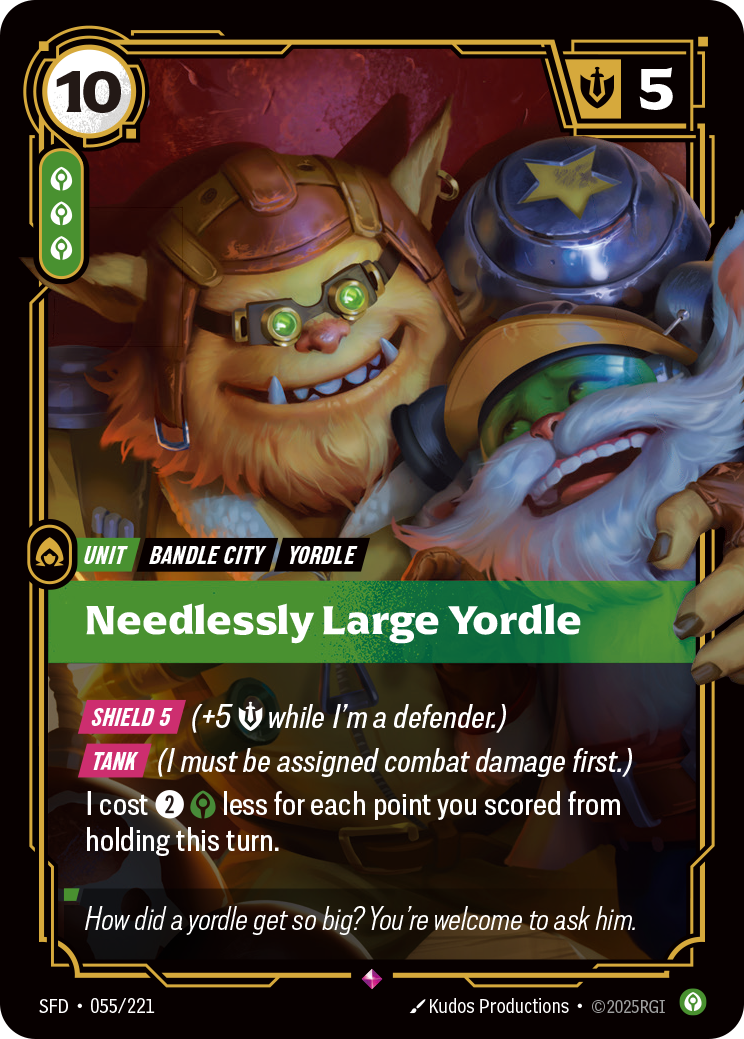 front of card Needlessly Large Yordle [Spiritforged] 055/221