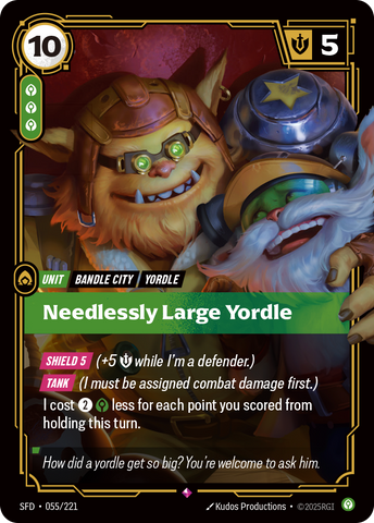 front of card Needlessly Large Yordle [Spiritforged] 055/221