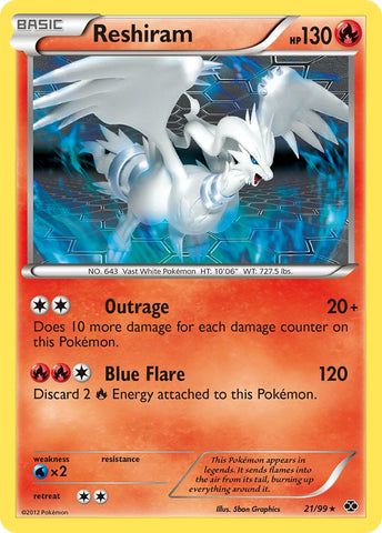 Reshiram (21/99) (Black & White: Next Destinies) [Theme Deck Exclusive]