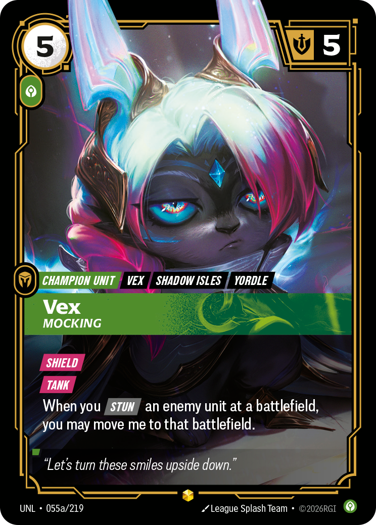 front of card Vex, Mocking (Alternate Art) [Unleashed] 055a/219