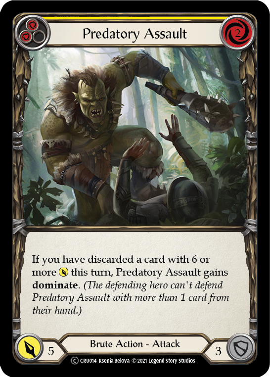 Predatory Assault (Yellow) [U-CRU014] (Crucible of War Unlimited) Unlimited Rainbow Foil