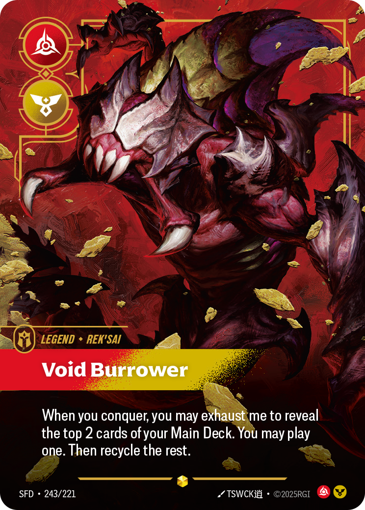front of card Rek'Sai, Void Burrower (Overnumbered) [Spiritforged] 243/221