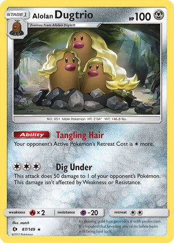 Alolan Dugtrio (87/149) (Cosmos Holo) (Blister Exclusive) (Sun & Moon: Base Set) [Theme Deck Exclusive]