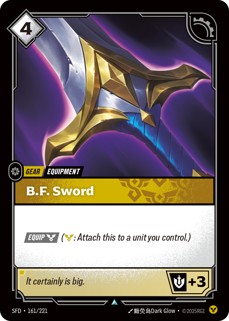 front of card B.F. Sword [Spiritforged] 161/221