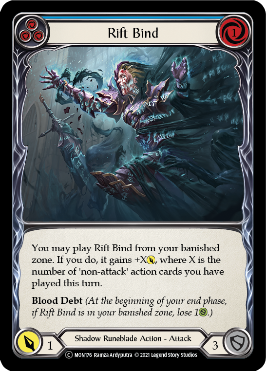 Rift Bind (Blue) [U-MON176-RF] (Monarch Unlimited) Unlimited Rainbow Foil