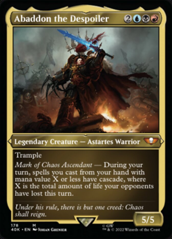 (Thick Stock Display Commander) Abaddon the Despoiler (Surge Foil) [Warhammer 40,000]