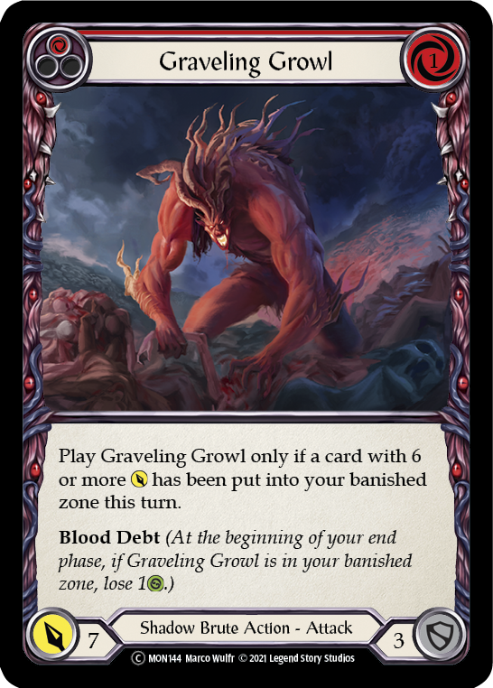 Graveling Growl (Red) [U-MON144] (Monarch Unlimited) Unlimited Normal