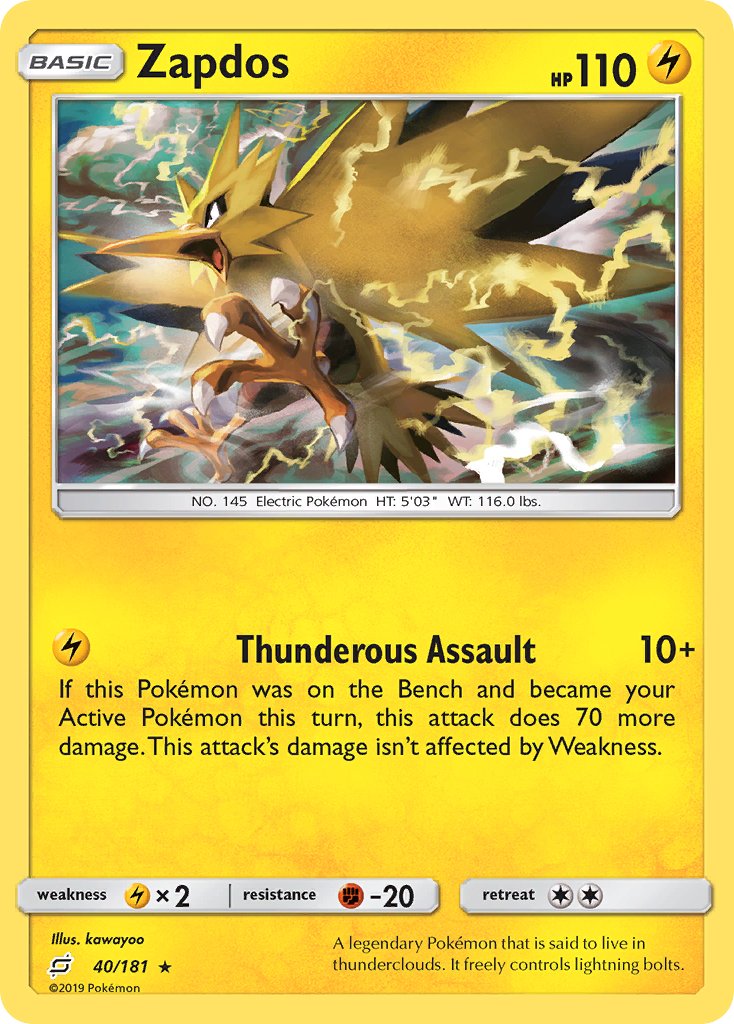 Zapdos (40/181) (Sun & Moon: Team Up) [Theme Deck Exclusive]