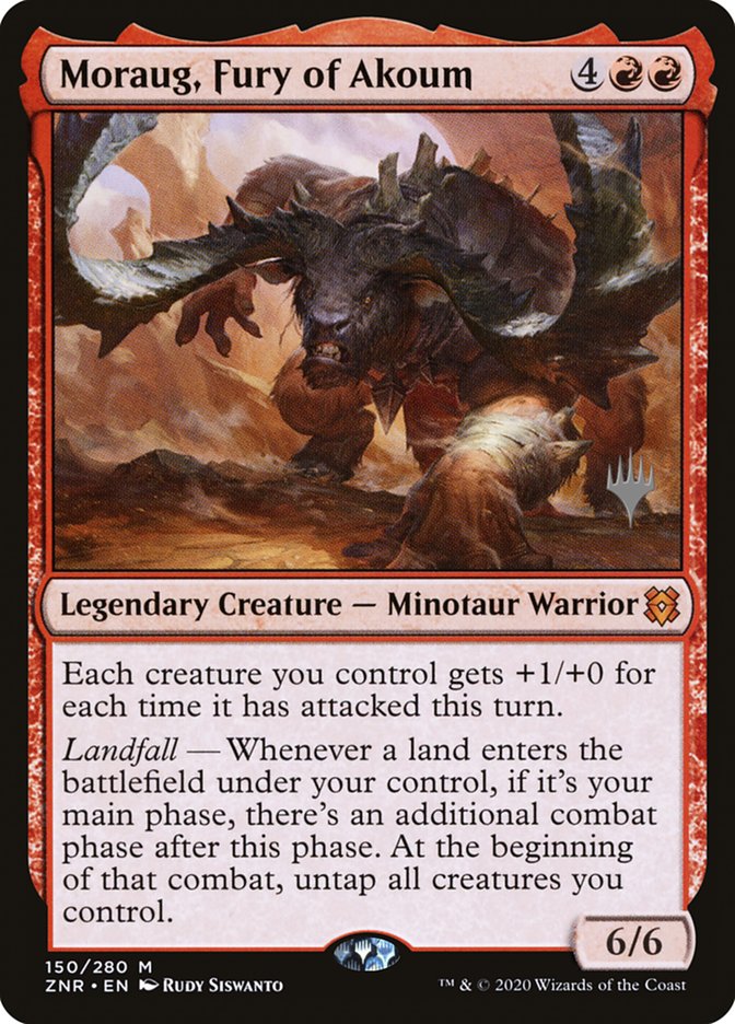 Moraug, Fury of Akoum (Promo Pack) [Zendikar Rising Promo Pack]