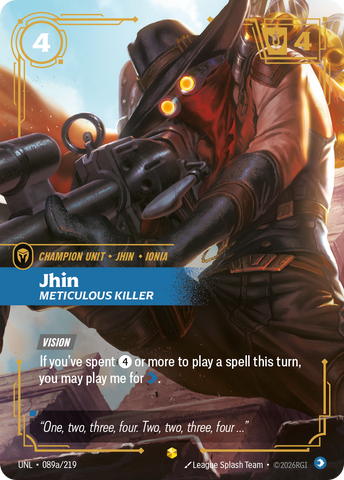 front of card Jhin, Meticulous Killer (Alternate Art) [Unleashed] 089a/219