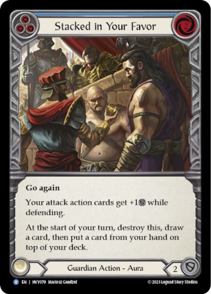 Stacked in Your Favor (Blue) [HVY070] (Heavy Hitters) Rainbow Foil