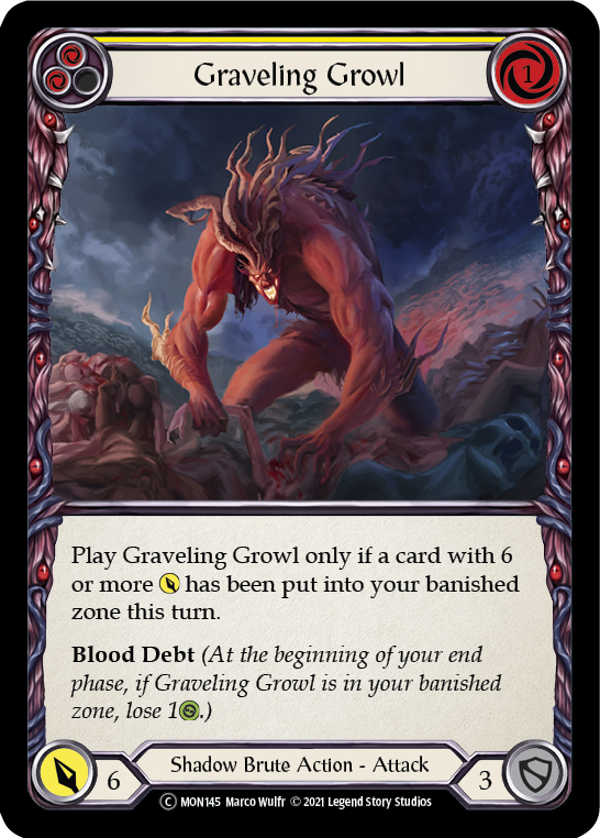 Graveling Growl (Yellow) [U-MON145-RF] (Monarch Unlimited) Unlimited Rainbow Foil