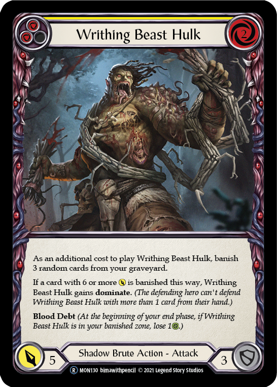 Writhing Beast Hulk (Yellow) [U-MON130-RF] (Monarch Unlimited) Unlimited Rainbow Foil