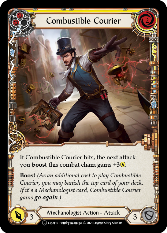 Combustible Courier (Yellow) [U-CRU110] (Crucible of War Unlimited) Unlimited Normal