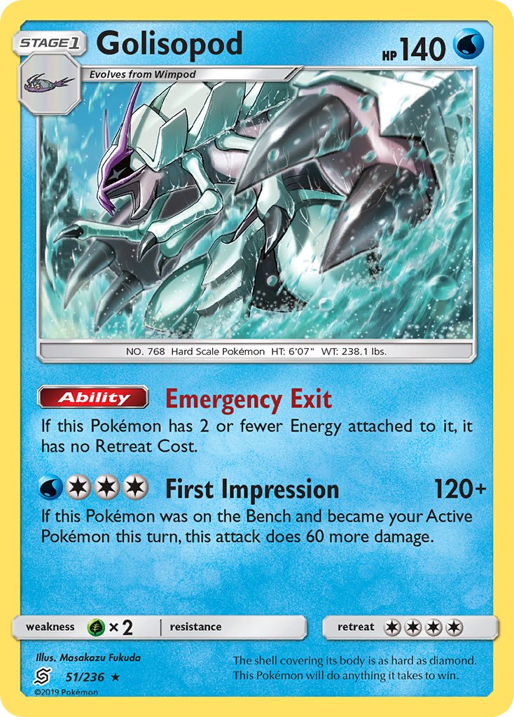 Golisopod (51/236) (Cosmos Holo) (Blister Exclusive) (Sun & Moon: Unified Minds) [Theme Deck Exclusive]
