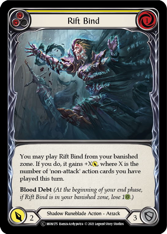 Rift Bind (Yellow) [U-MON175-RF] (Monarch Unlimited) Unlimited Rainbow Foil