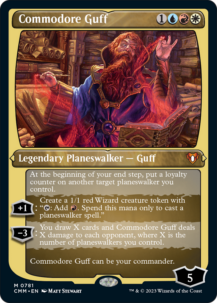 (Thick Stock Display Commander) Commodore Guff (Foil Etched) [Commander Masters]