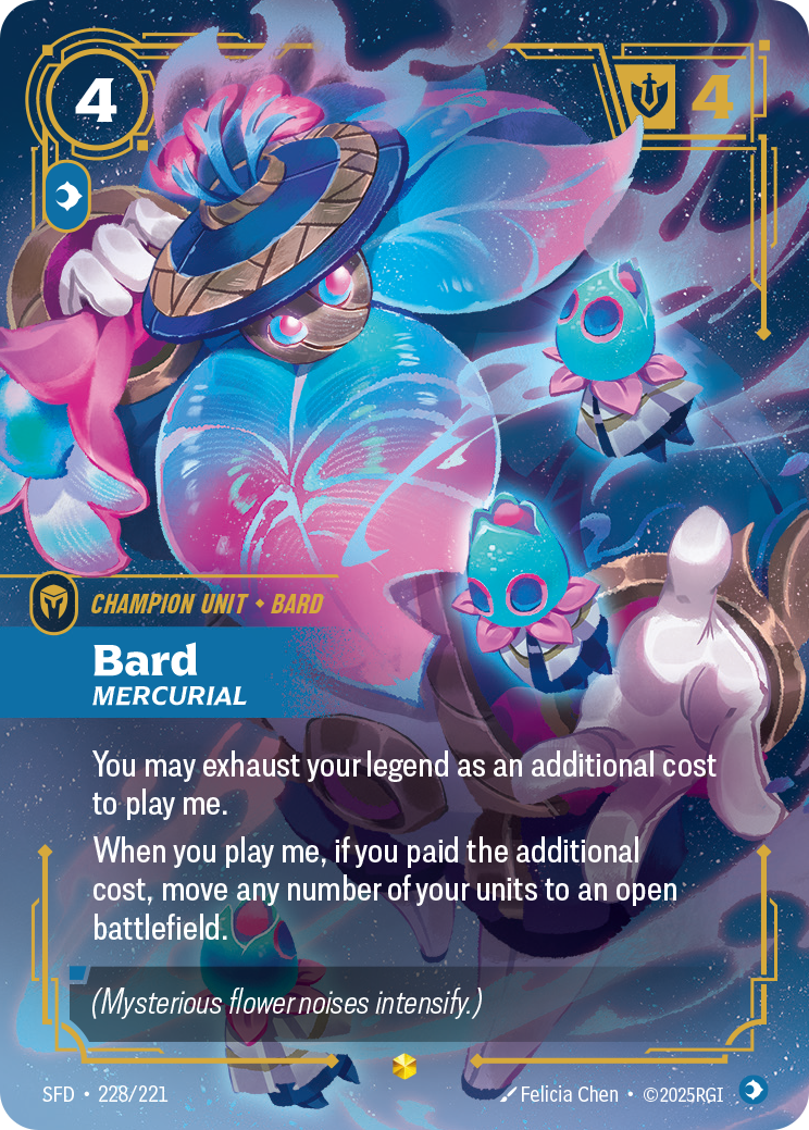 front of card Bard, Mercurial (Overnumbered) [Spiritforged] 228/221