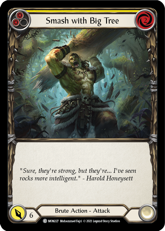 Smash with Big Tree (Yellow) [MON227-RF] (Monarch) 1st Edition Rainbow Foil