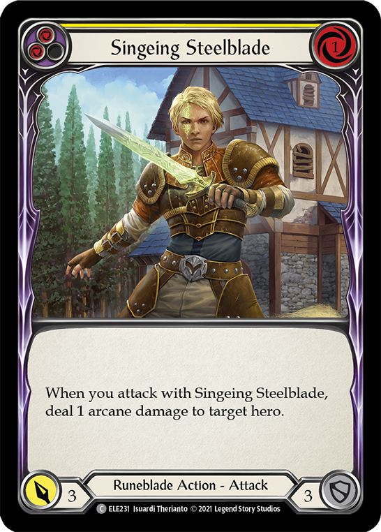 Singeing Steelblade (Yellow) [ELE231] (Tales of Aria) 1st Edition Normal