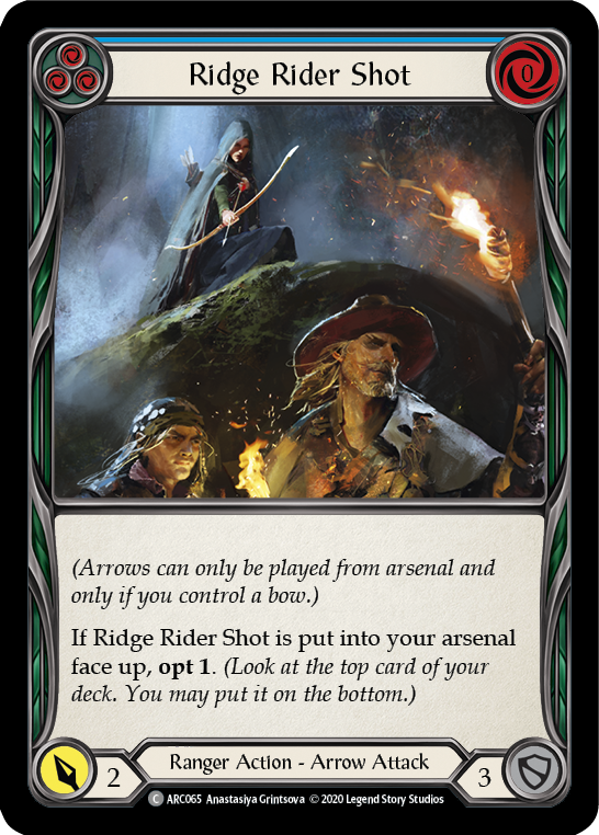Ridge Rider Shot (Blue) [U-ARC065] (Arcane Rising Unlimited) Unlimited Rainbow Foil