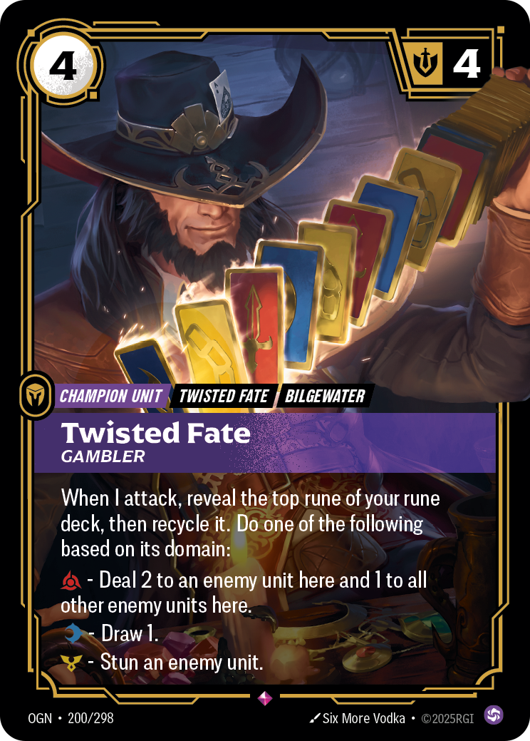 front of card Twisted Fate, Gambler [Origins]