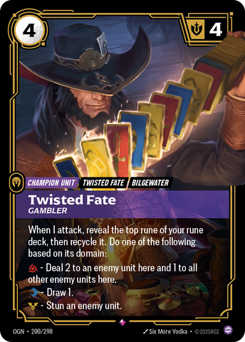 front of card Twisted Fate, Gambler [Origins] #200
