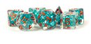 Metallic Dice Games - Pearl Teal w/ Copper Numbers - 16mm Dice Set