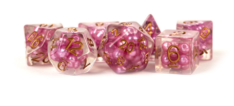 Metallic Dice Games - Pearl Pink w/ Copper Numbers - 16mm Dice Set