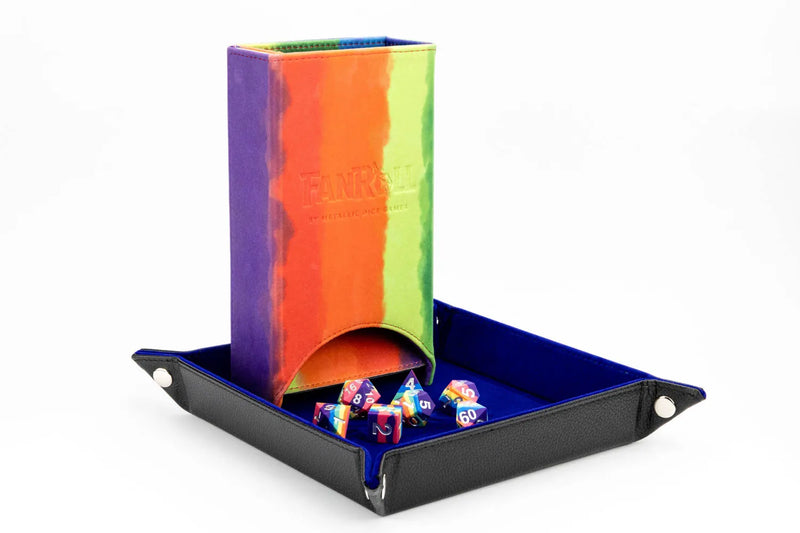 Fanroll: Watercolor Rainbow Fold Up Dice Tower