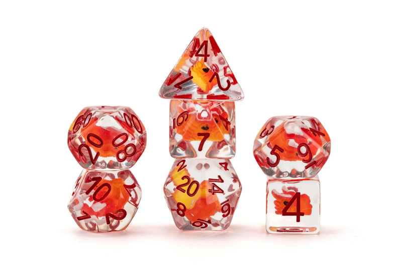 7-Die Set Resin Dragon Storm Inclusion: Red Dragon