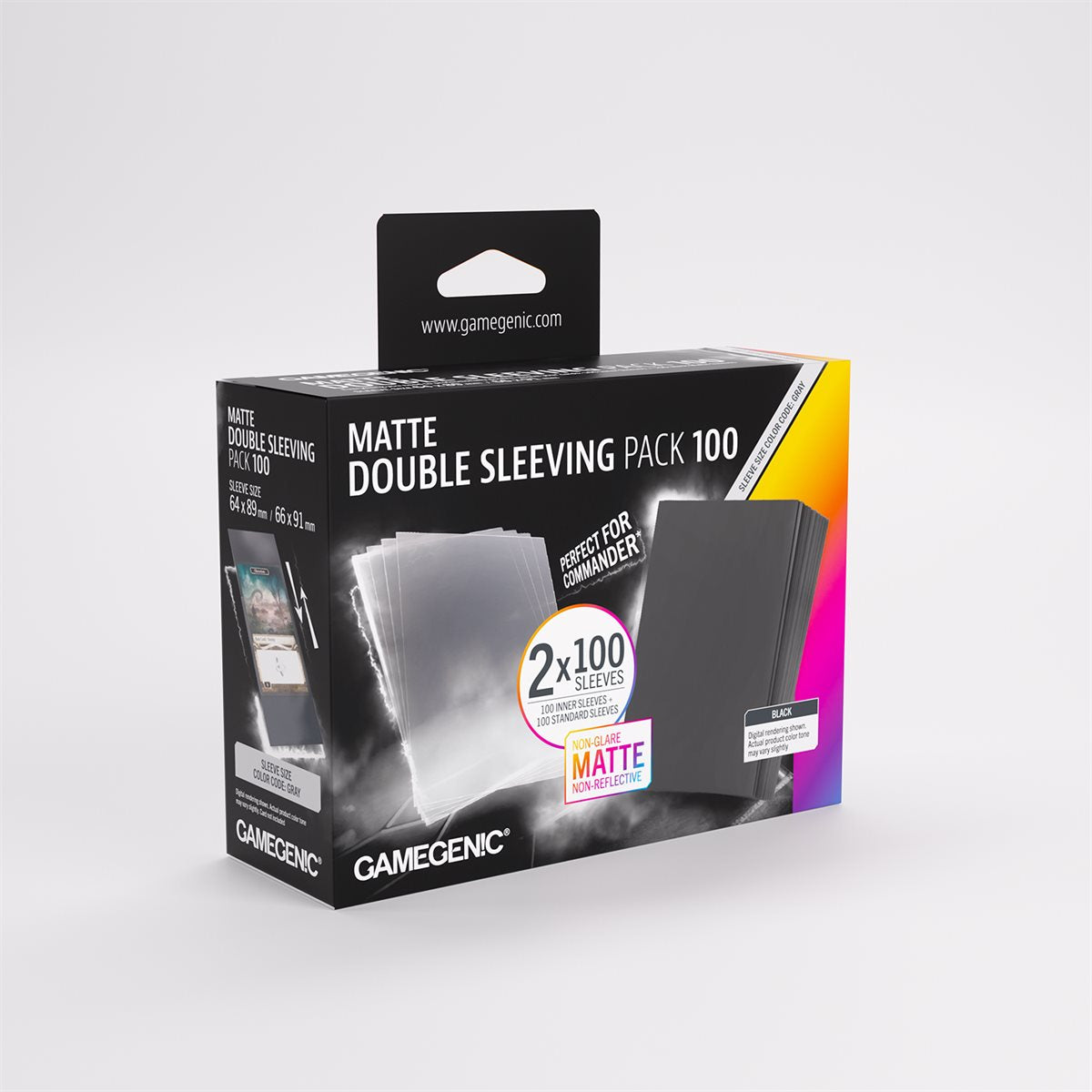 Gamegenic: Standard Size Matte Double Sleeving Pack - Clear/Black