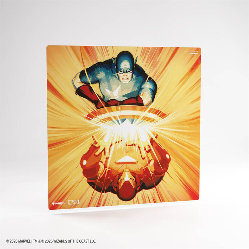 Gamegenic - 2-Player Prime Playmat - MTG: Marvel Super Heroes - Iron Man/Captain America