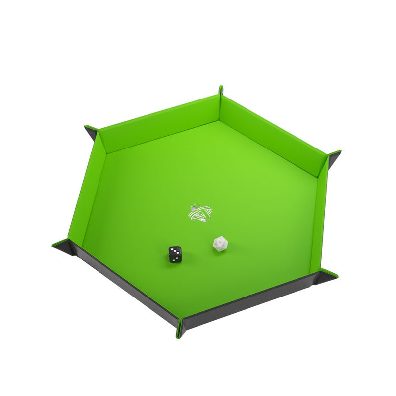 Gamegenic - Magnetic Dice Tray - Hexagonal Green/Black