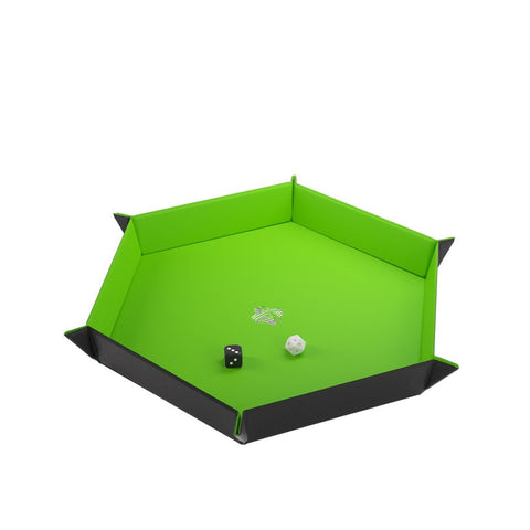 Gamegenic - Magnetic Dice Tray - Hexagonal Green/Black