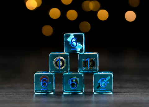 FanRoll: D&D Gelatinous Cube 6-Piece Dice Set