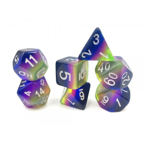 HD Polyhedral 7 Dice Set Neon- Sunrise