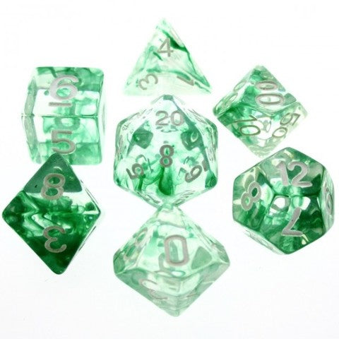 HD Polyhedral 7 Dice Set Nebula Green