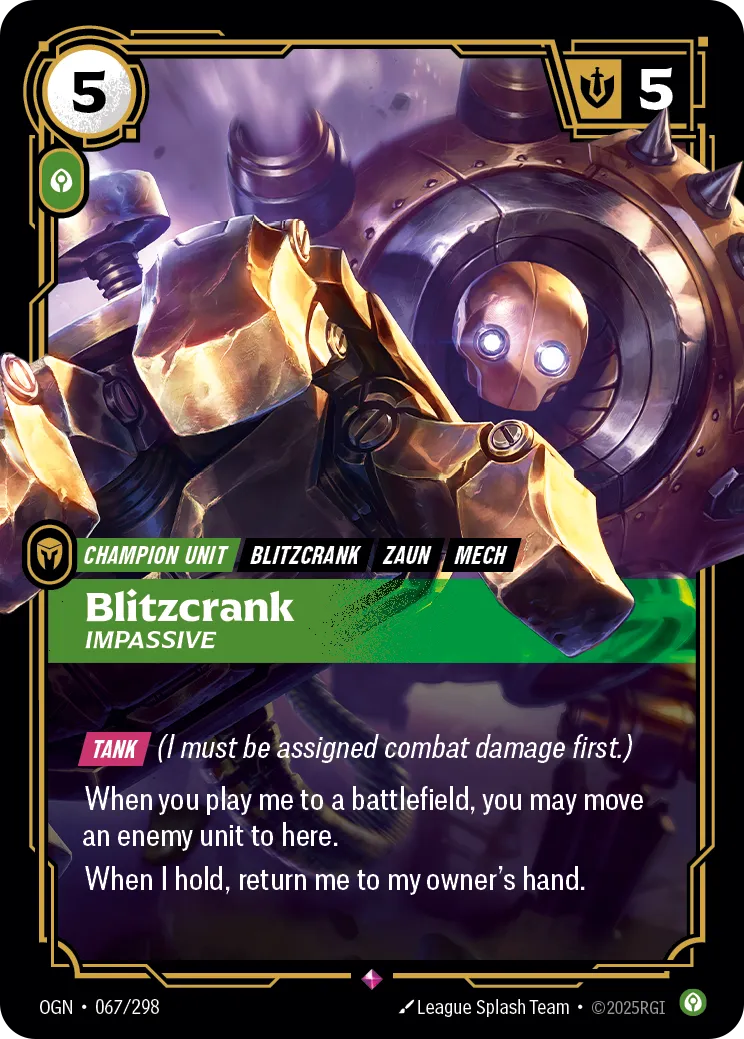 front of card Blitzcrank - Impassive [Organized Play Promos] 