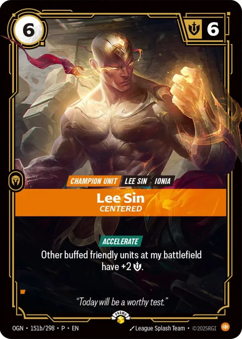 front of card Lee Sin - Centered [Organized Play Promos] 