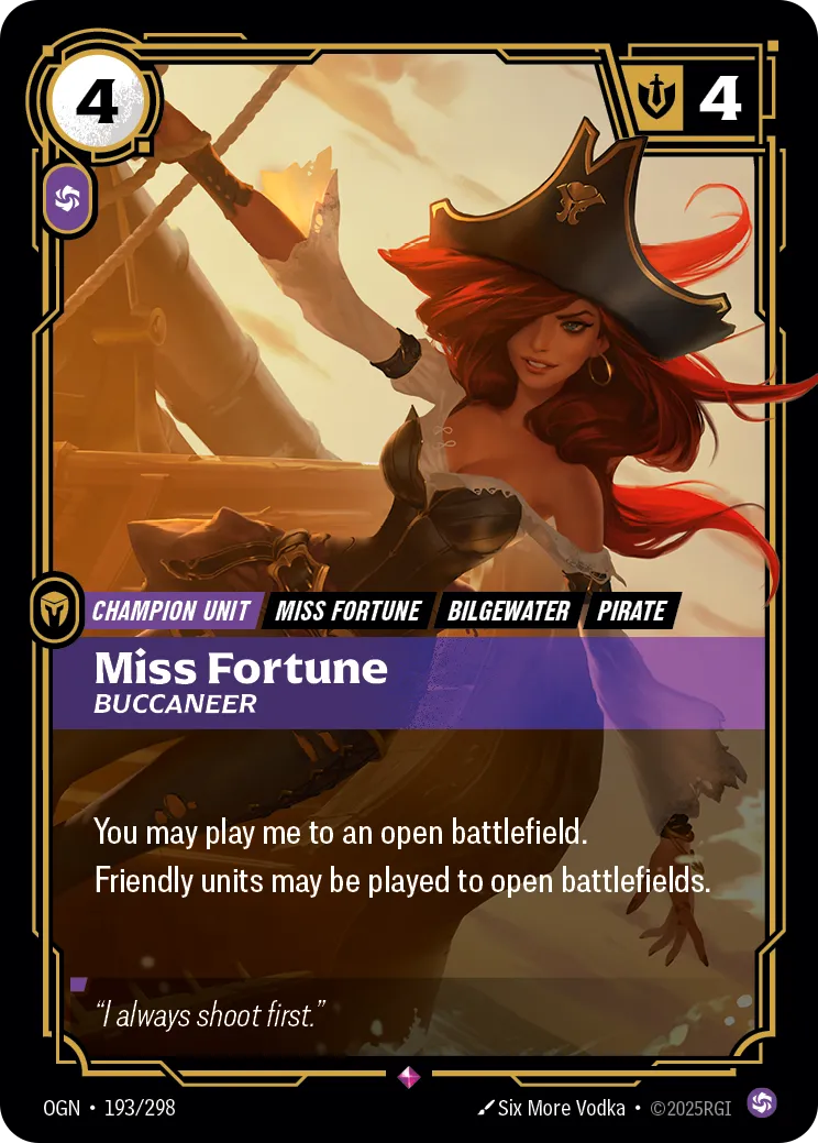 front of card Miss Fortune - Buccaneer [Organized Play Promos] 