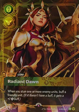 front of card Leona - Radiant Dawn (Metal) [Organized Play Promos] 