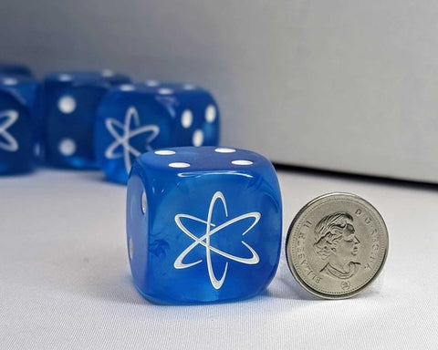 Big Fusion Dice - D6 - Translucent Swirl Blue - Individual Unit