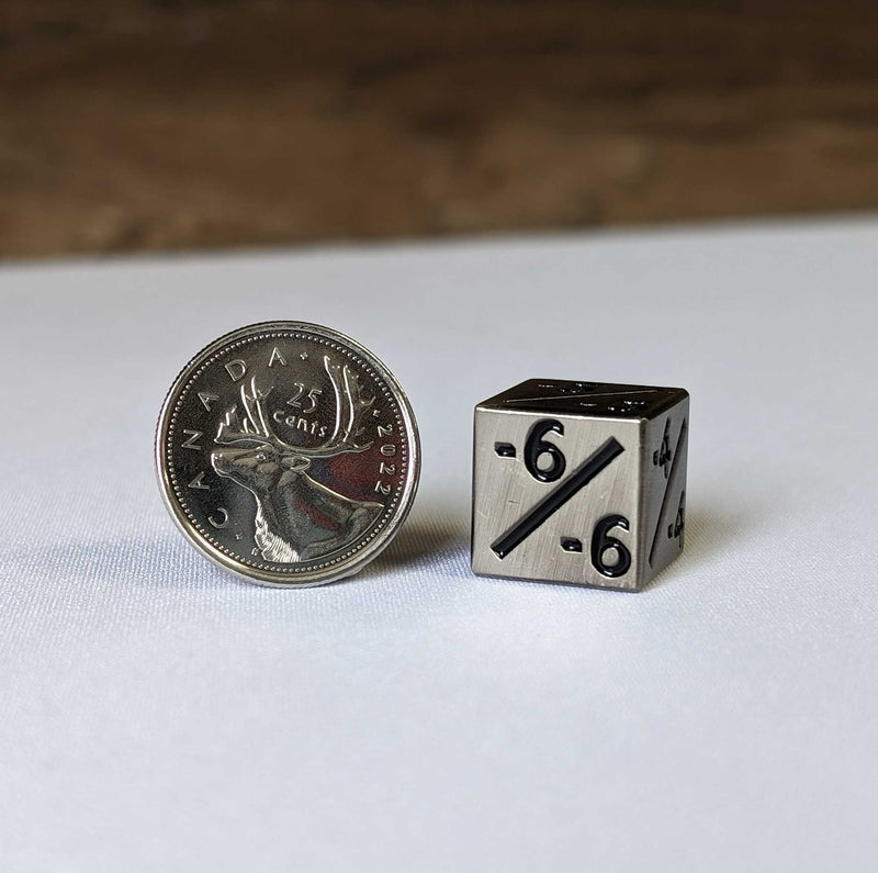 Individual Counter Dice Token: Metal Series Silver: -1/-1