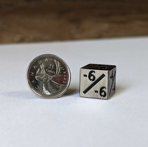 Individual Counter Dice Token: Metal Series Silver: -1/-1